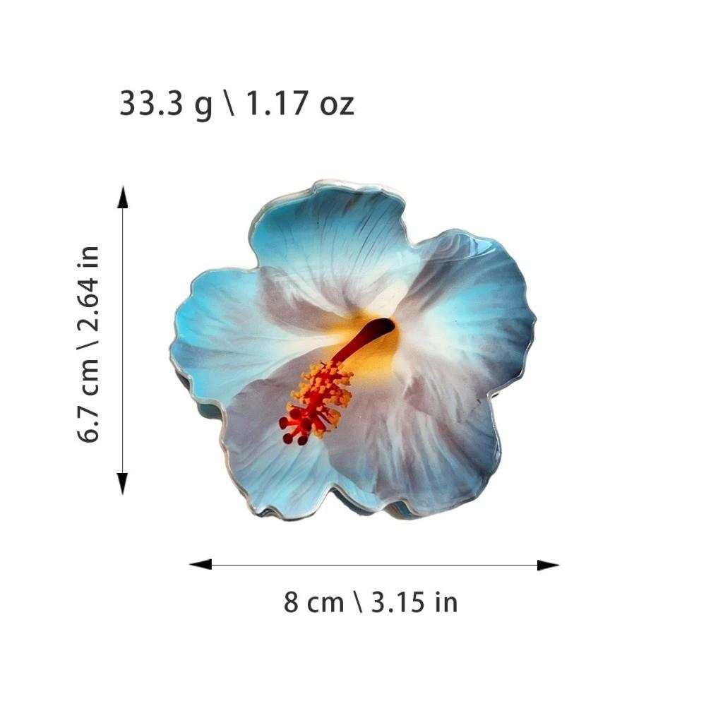 Double-sided Printing Hibiscus Flower Hair Claw Hawaiian Flower Hair Clip For Girls