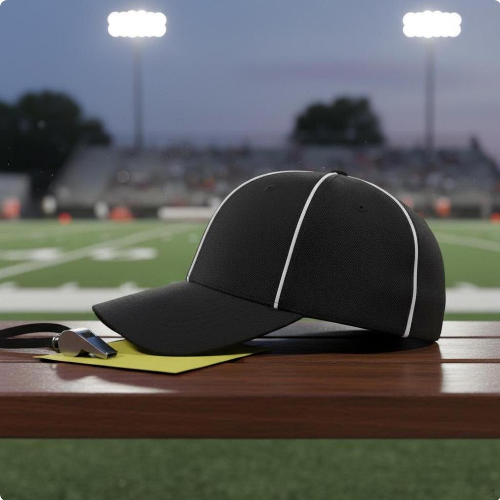Referee Hat Whistle Flag Set Professional Grade and Bundle Weighted Penalty