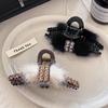 Full Diamond Mink Hair Large Grab Clip Internet Celebrity Half Tie Hairpin Shark Clip Back Head Disc Hairpin Hair Hair Grab