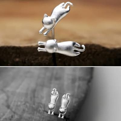 Women's Silver Needle Earrings Daily W117