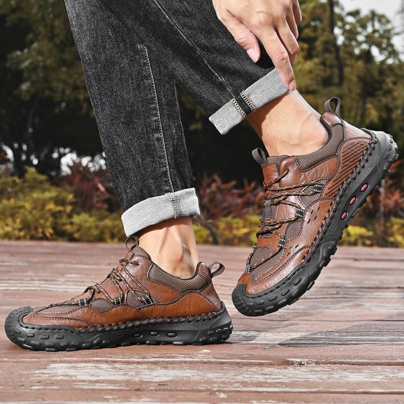 Fashion Non-Slip Walking Footwear Men's Casual Lace-Up Walking Shoes 2025 New Comfortable Sneakers Men Lightweight Outdoor Sports Shoes
