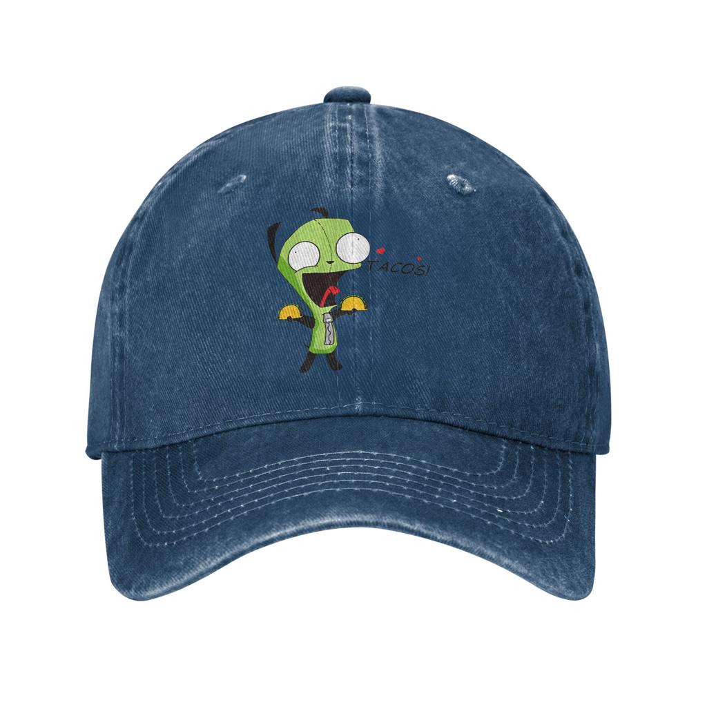 Vintage Gir Liebt Tacos Invader Zim Baseballkappe Unisex Damen Used Denim Snapback Kappe Outdoor Workouts Verstellbare Hüte Kappe