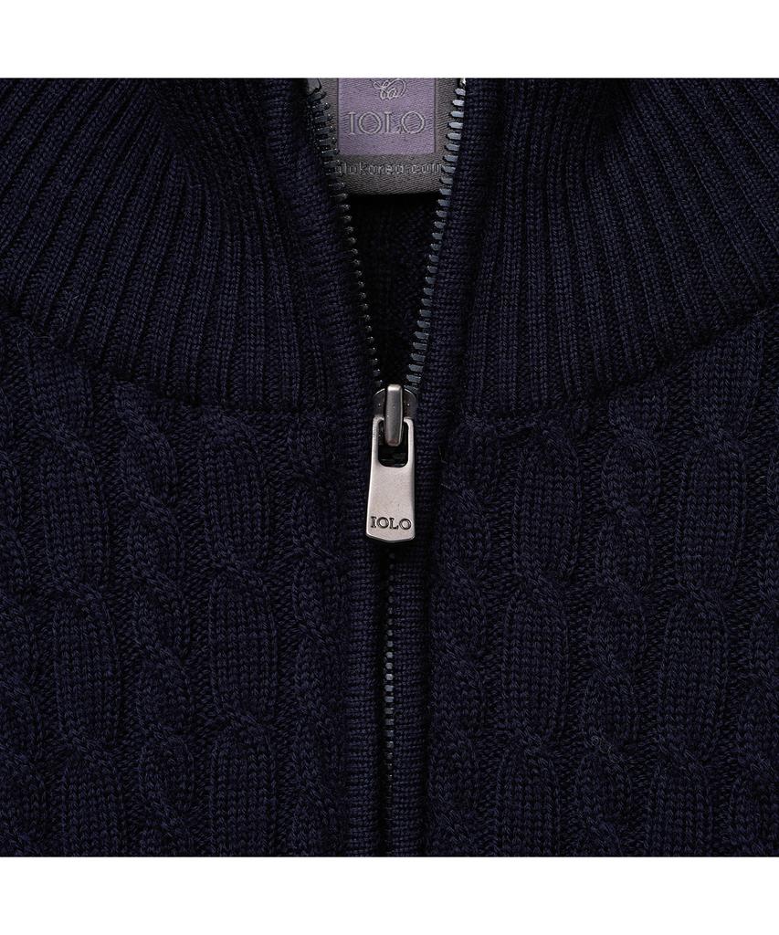 IOLO Cable Mock Neck Half Zip_Navy