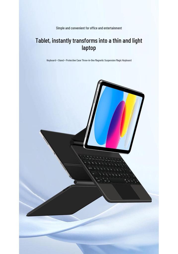 Magnetic Bluetooth Keyboard Case for iPad 10/11 Magic Keyboard 10.9 inch - Supports Russian, Japanese, Korean, and German