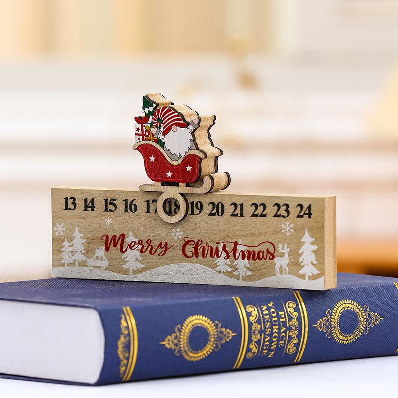 Cross-border Wooden Faceless Old Man Christmas Countdown Ornament
