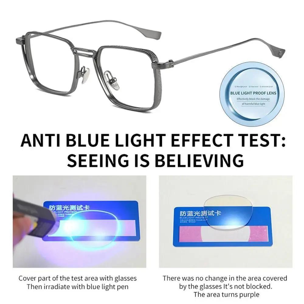 Vintage Blue Ray Blocking Anti-Blue Light Glasses Ultralight Metal Computer Goggles Eye Protection Square Eyeglasses Office