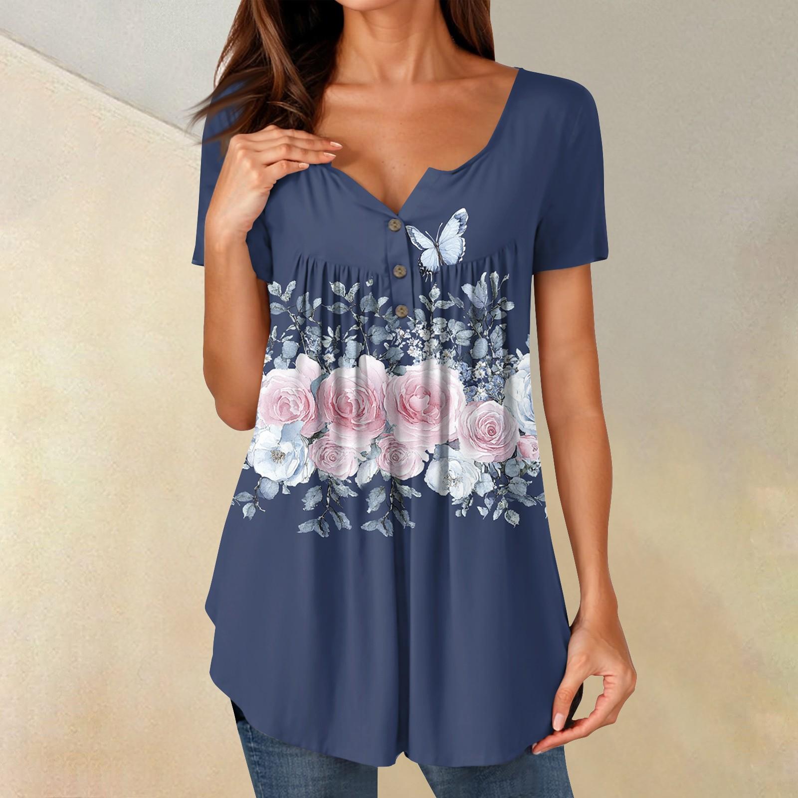 

Женские туники, топы, нарядные, повседневные, летние, рубашки с коротким рукавом, свободный крой, плиссированный топ в стиле бохо M