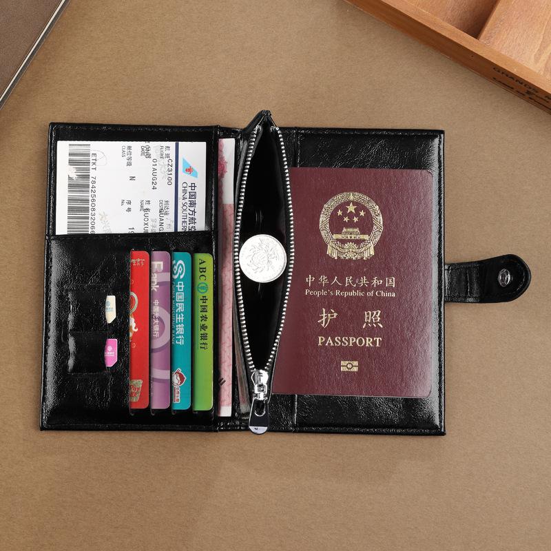 RFID Blocking Passport Wallet Travel Organizer PU Leather Card Holder Coin Purse Multifunction Clutch Wallet