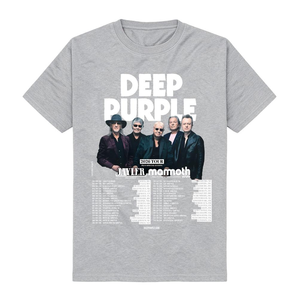 Deep Purple Band 2026 Tour T-Shirt Vintage Band Tee Amerikanischer Streetwear Live Auftritt Outfit Rundhals Baumwolle Aldult Unisex