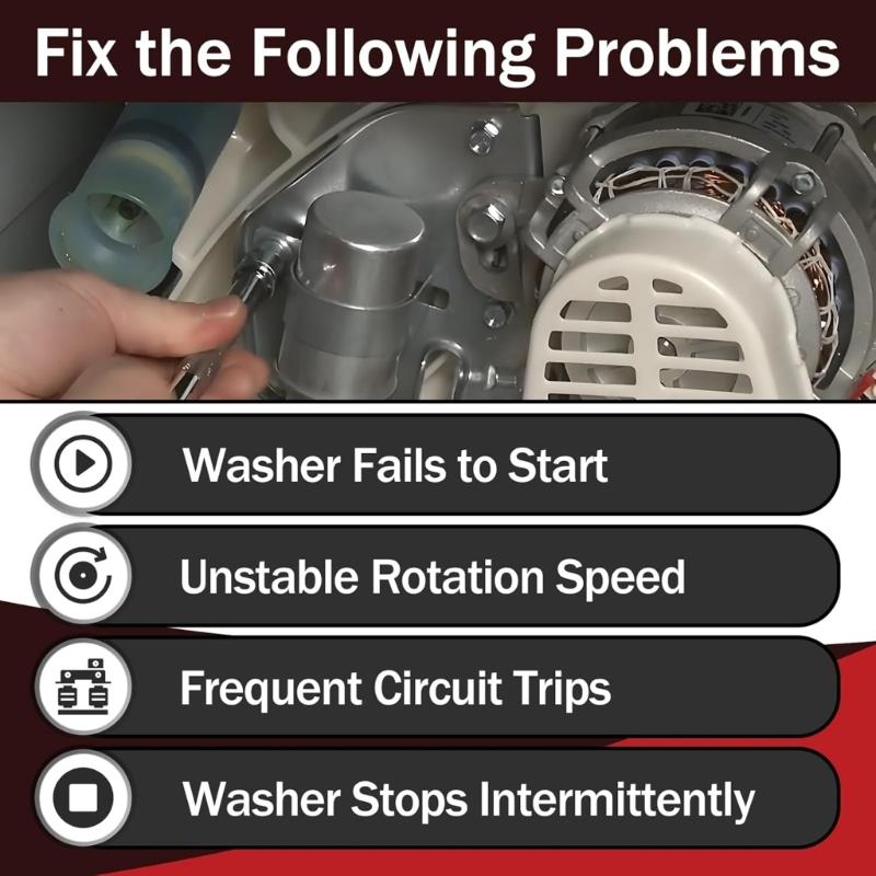 W11395618 Washer Dryer Capacitor 50µF 250V for W10866250 W11315694 W11162560 W10625046 4931353 PS12731163 W10843769