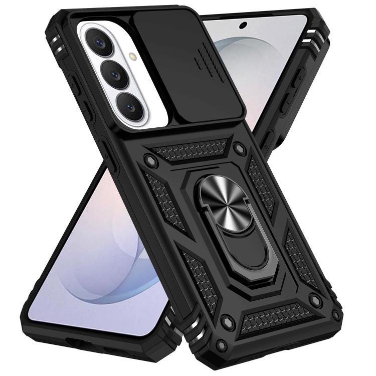 Sliding Camshield Ring Holder Magnetic Phone Case For Samsung Galaxy S26 5G, PC+TPU Military Grade Drop Protection Heat Dissipation Protective Cover