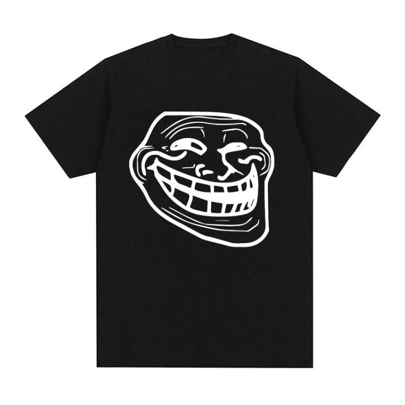 Troll Face Memes Angry Man Issues Funny Meme T-Shirt Women Vintage Fashion Harajuku Cotton T-Shirt Vintage Streetwear