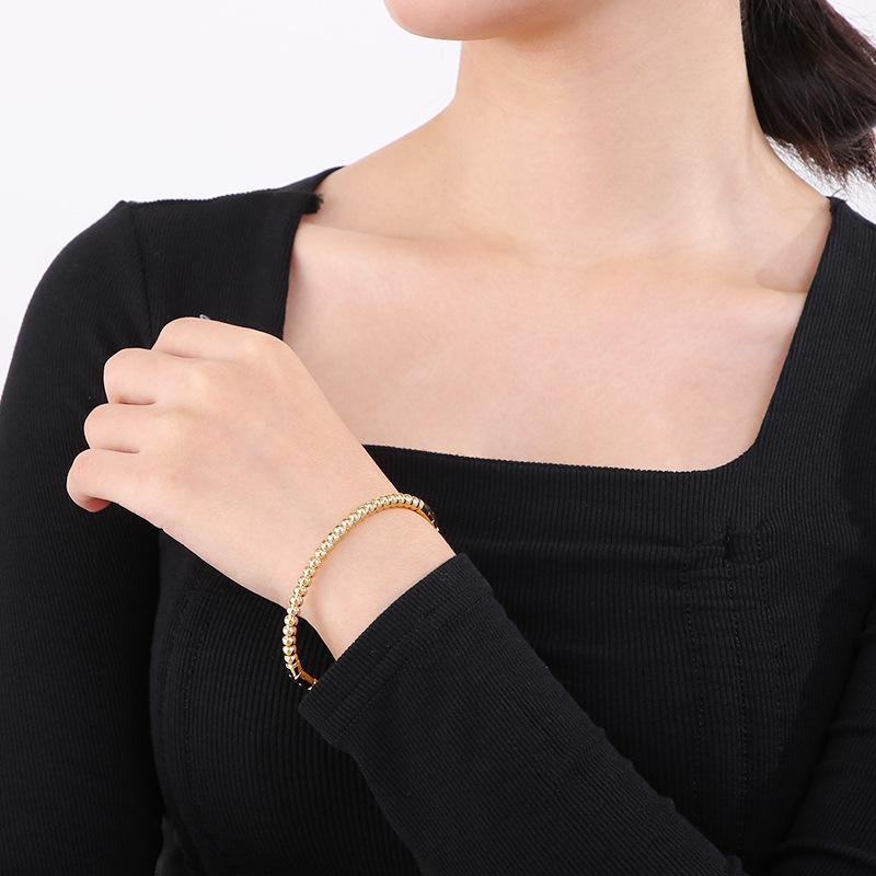 Women's Minimalist Bamboo Joint Titanium Steel Bracelet - Light Luxury, Exquisite High-End Design