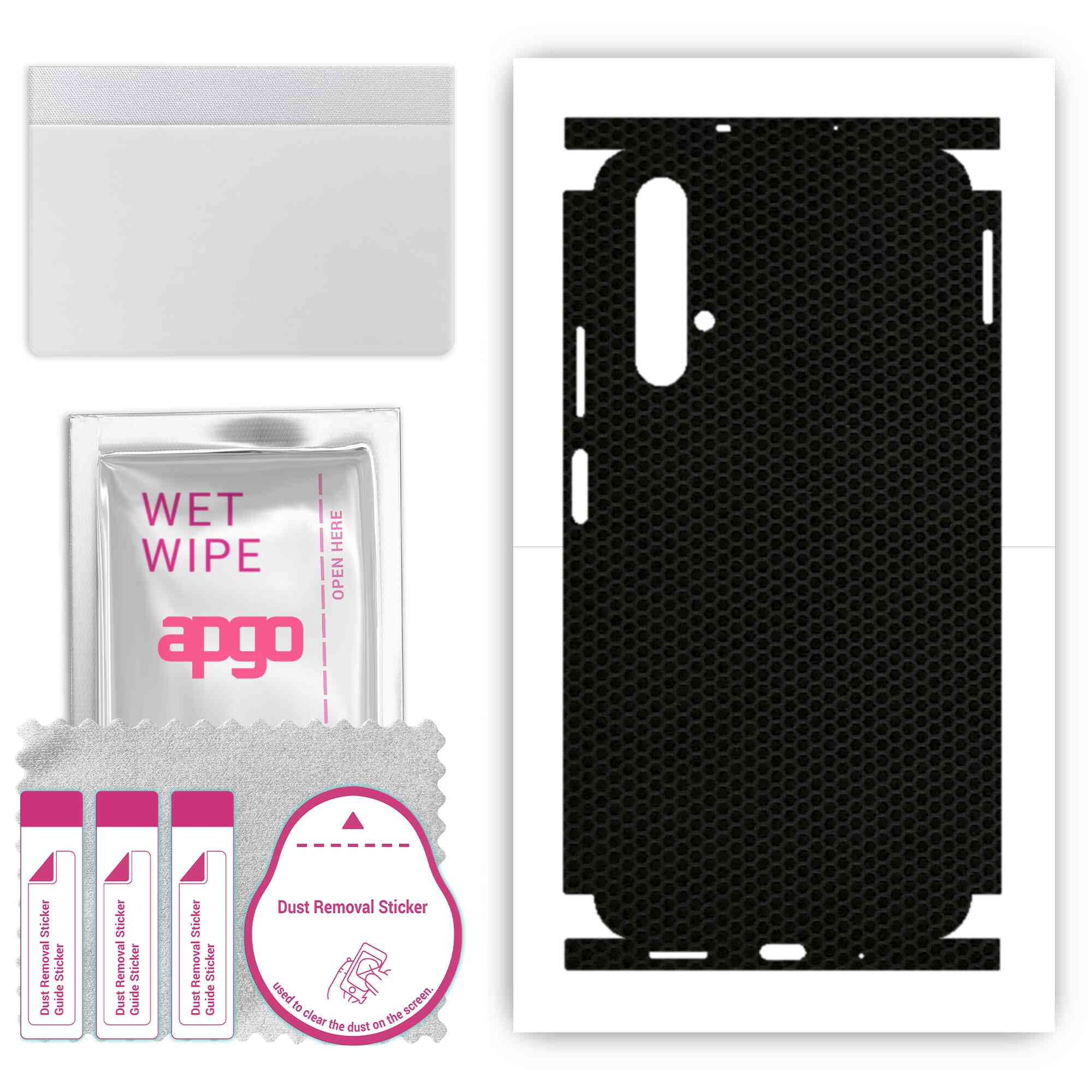 

apgo Protective Skin Sticker for the back+sides compatible with Honor 20, Full Wrap Film, Foil, Vinyl - Pattern Matrix
