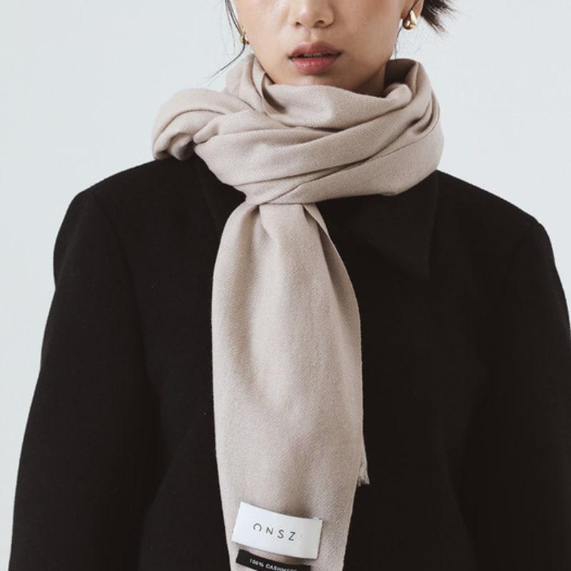 

ONSZ ONSZ 100% Cashmere Shawl Muffler TAUPE