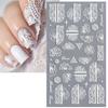 Nagel Prägeaufkleber Spitze Blumenform Rückkleber Ultradünn Graviert Natürliche Maniküren Nagelaufkleber Dekorationen für Damen