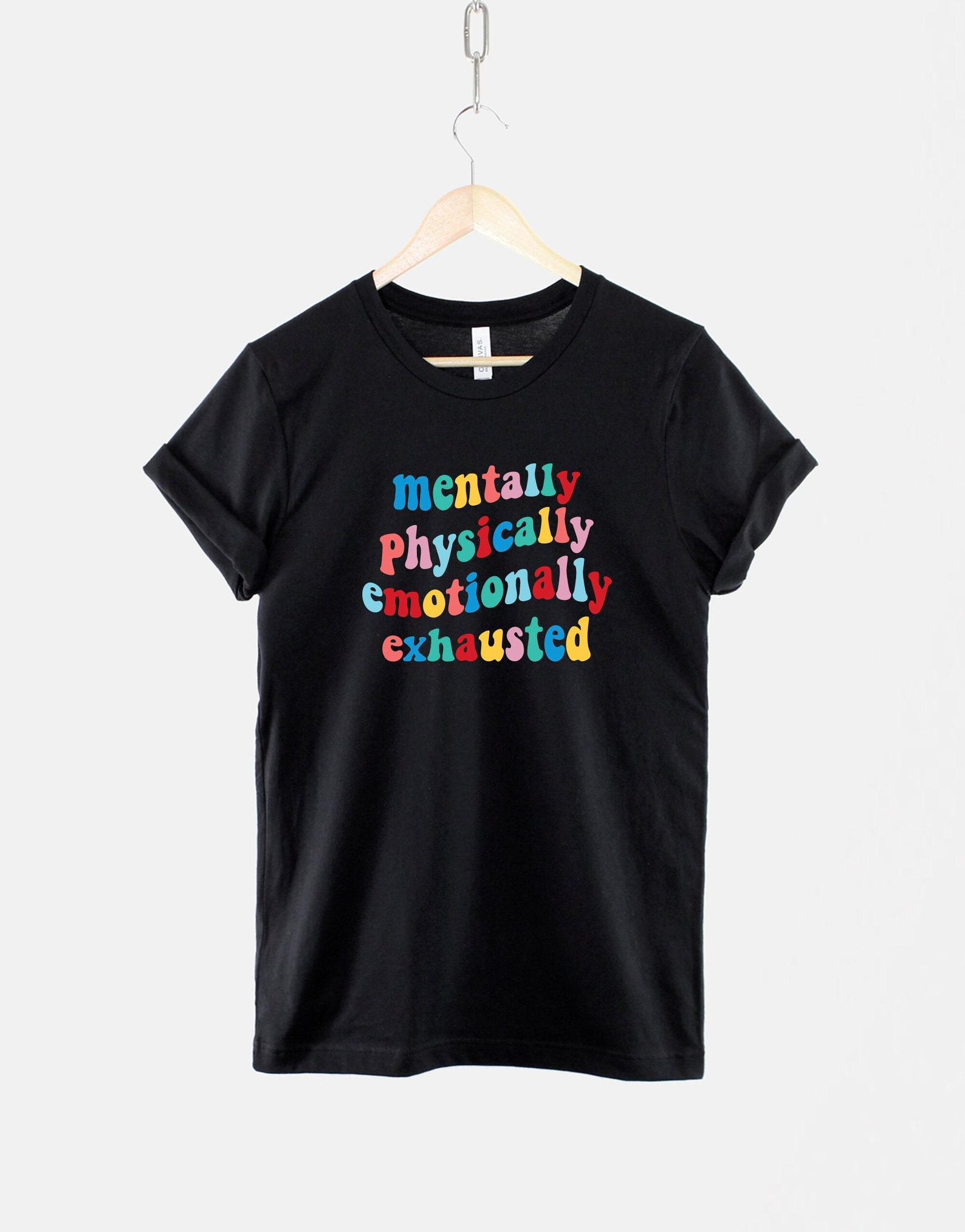 Mental Health TShirt - Retro Colours Groovy Positive Slogan - Pastel Print, Awareness Support, Unisex Wear 4XL