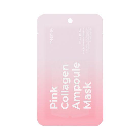 Bamboo Vegan Sheet/Elasticity-Improving Freemay Pink Collagen Ampoule Mask (1 Sheet)