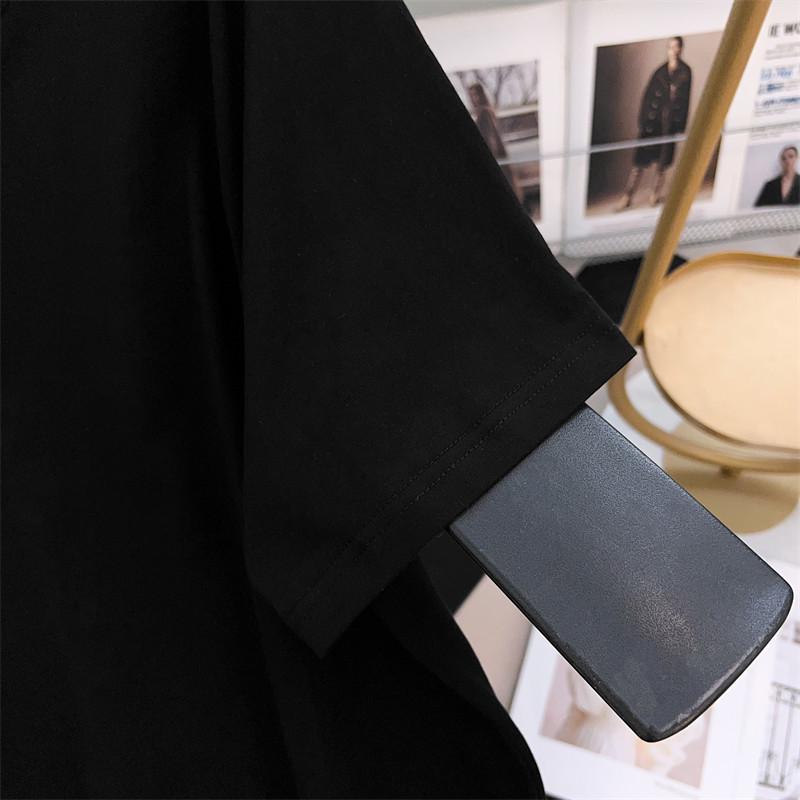 Plus Size V-Neck Mid-Length Short-Sleeve T-Shirt for Women