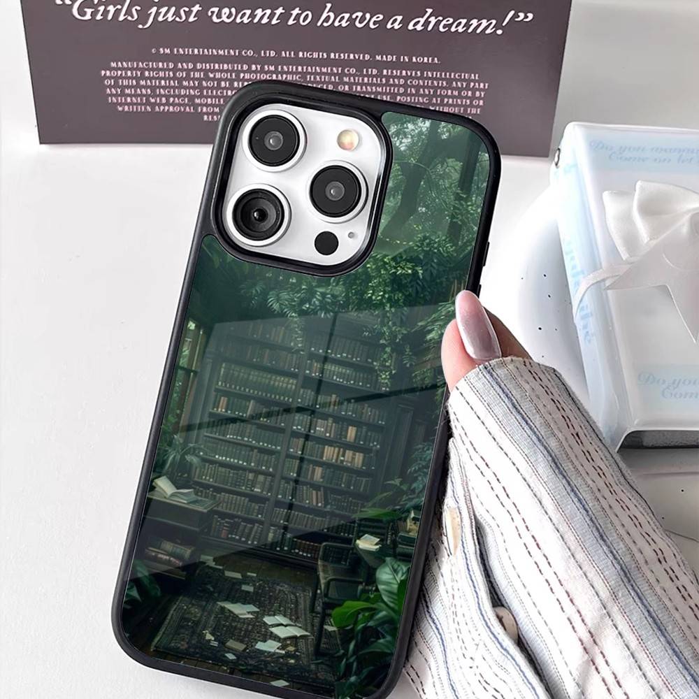 Library Study Book illustration Phone Case For iPhone 17,16,15,14,13,12,11 Pro,Max,Plus,Mini,Air,E Magnetic Magsafe Cover