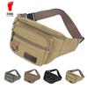 Unisex Durable Canvas Waist Bag: Versatile Crossbody for Work, Outdoor, & Business, with Compartments for Phone, Coins, & Cash.