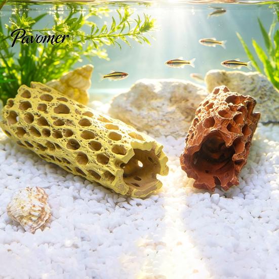 Crystal Shrimp Hiding Spot Aquarium Cave, Artificial Tree Trunk Hide, Fish Tank Easy Clean Decor Hideout, Realistic Cave for Betta And Resting