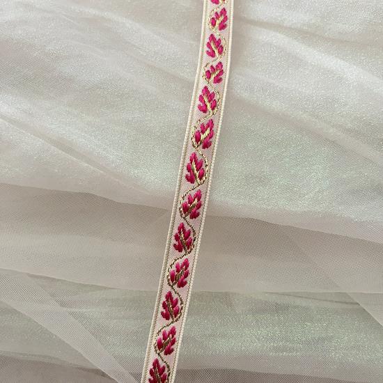1.3cm Ethnic Floral Jacquard Ribbon for Hat/Clothing Decor, Home Textile Embroidery, DIY Accessories