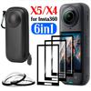 For Insta360 X5/X4 Soft Film Screen Protector HD Clear Anti-scratch Lens Cap Shockproof Storage Bag for Insta360 X4 with Hanger