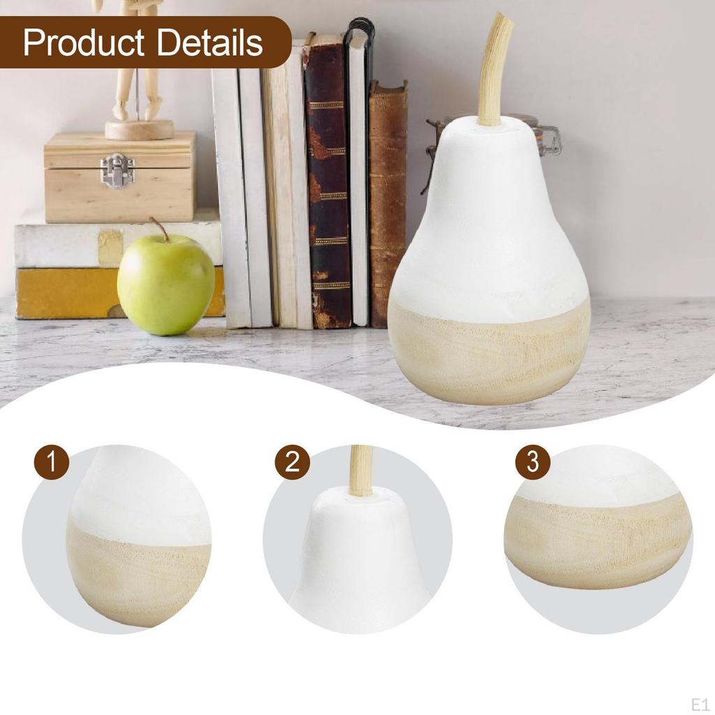 Wood Fruit Figurine Ornament Decor Collection Minimalist Sculpture Statue for Festival Living