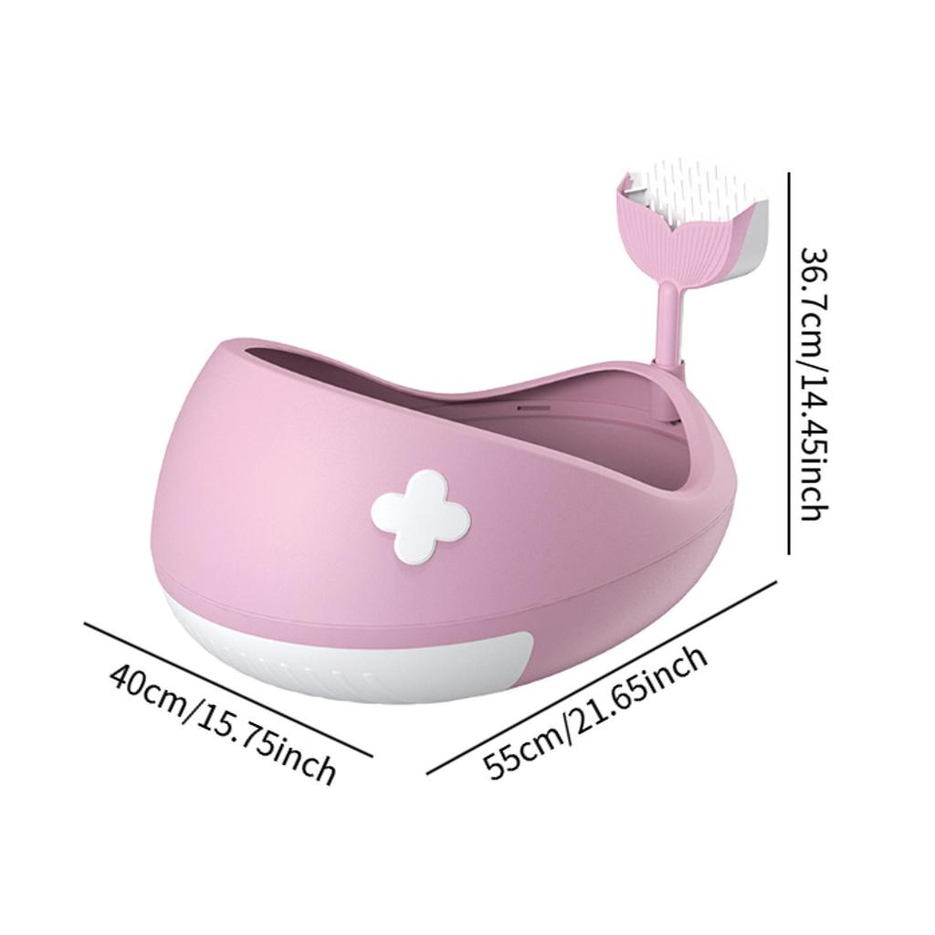 Open Litter Box Cat Sandbox Splashproof Easy To Clean Portable Kitten Potty Toilet Kitty Litter Pan for Indoor Cats Pet Supplies