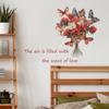 Rose Butterfly Love English Slogan Bedroom Living Room Entrance Hall Home Background Beautification Wall Stickers
