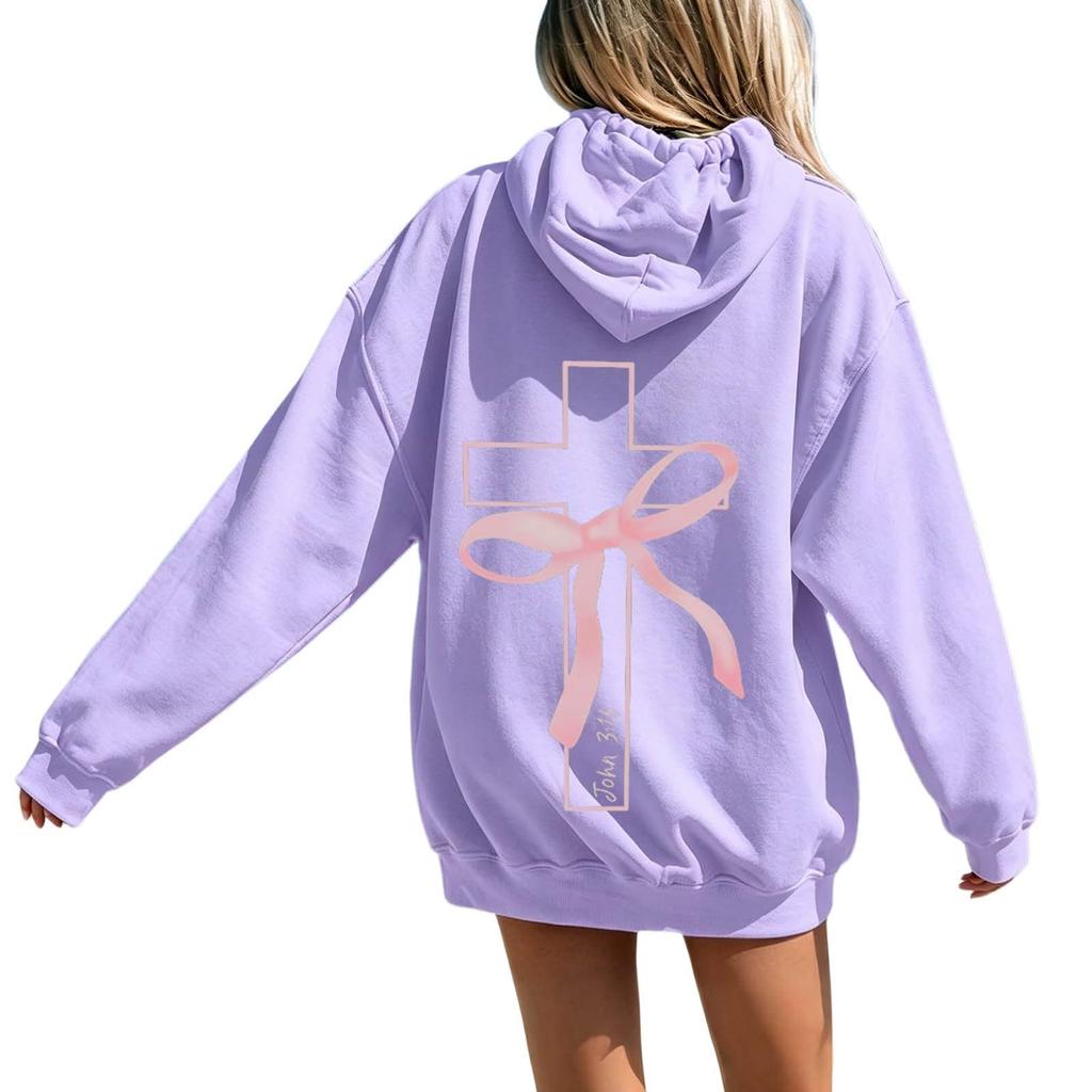 Women's Long Sleeve Letter Print Hoodie Sweatshirt Casual Pullover