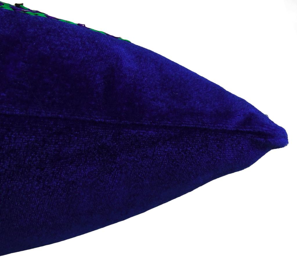 Home Decor Throw Lace Work Blue Velvet Pillow Cushion Cover Case Choose Size