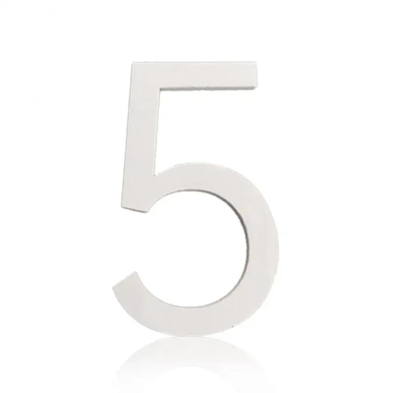 ZEXEF 3D Digits House Number Sticker Self Adhesive Door Plate Metal Sign Address Apartment Door Number Outdoor House Number