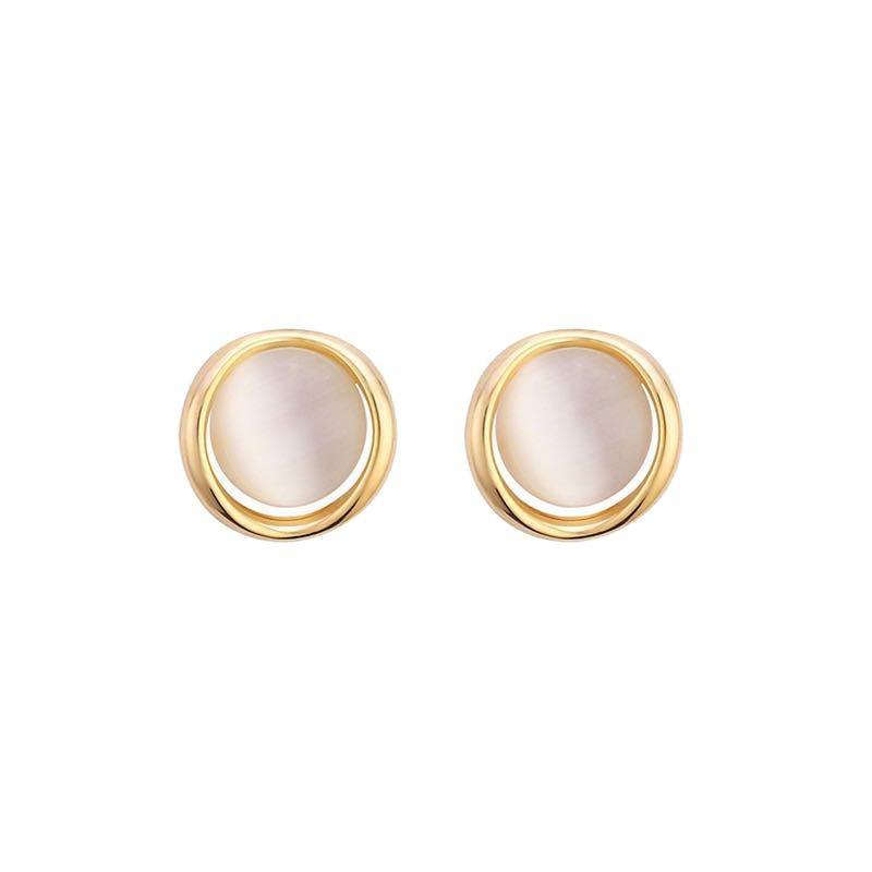 Korean High-End Cat's Eye Stone Simple Retro Stud Earrings for Women