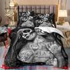 Digital Print Couple Skeleton Quilt Cover Set - Unique Stylish Comfortable for Bedding