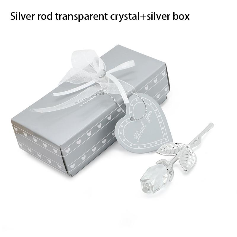 

Crystal Rose Artificial Flower Gold And Silver Handicraft Wedding Decoration Valentine s Day Couple Girlfriend Gift With Box