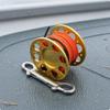 Diving Finger Spool Reel DoubleEnded Snap Hook SMB Line Perforated Aluminum 15M