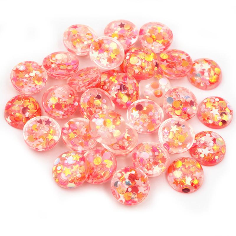 40pcs 12mm Mix Colors Star Round Moon Style Flat Back Resin Cabochon For Bracelet Earrings Accessories