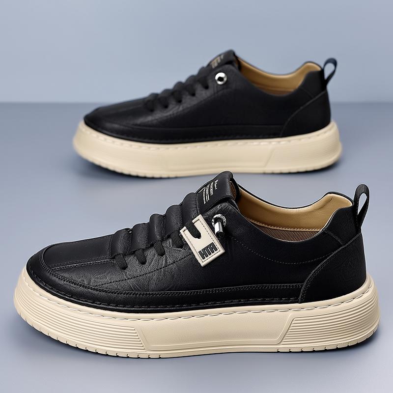 Fashion Fashion Brand Men's Leather Platform Casual Shoes Wear-resistant Thick Soled Men's Oxford Shoes Versatile Outdoor Hiking Shoes