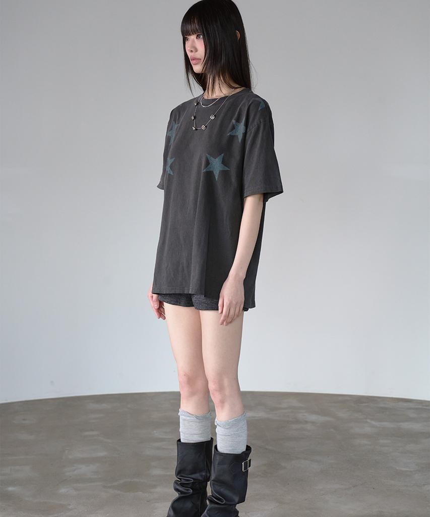 PRENDA Three Star Pigment Short Sleeve Black