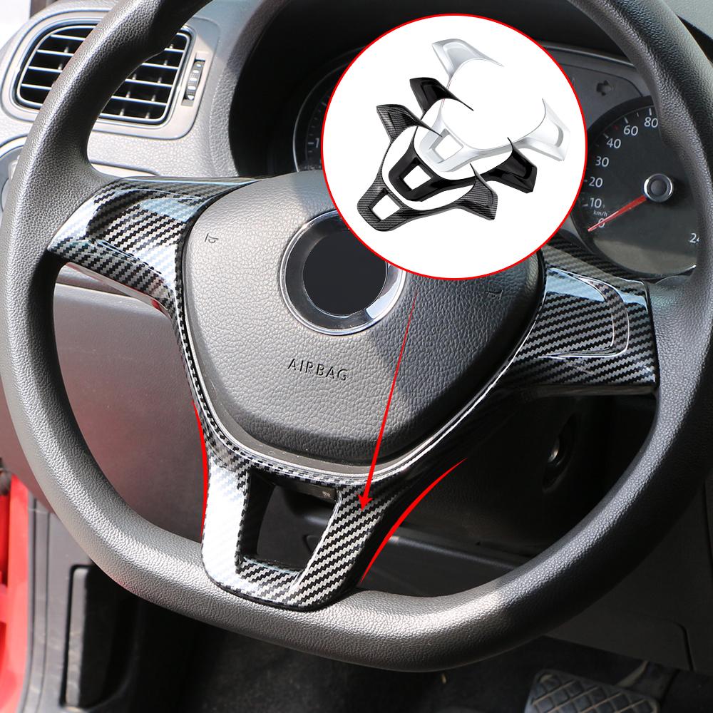 ABS Car Inner Steering Wheel Sequins Cover Trim for Volkswagen VW Golf 7 Mk6 Tiguan MK2 Polo T-Cross T-Roc Touran Jetta 2017-2019