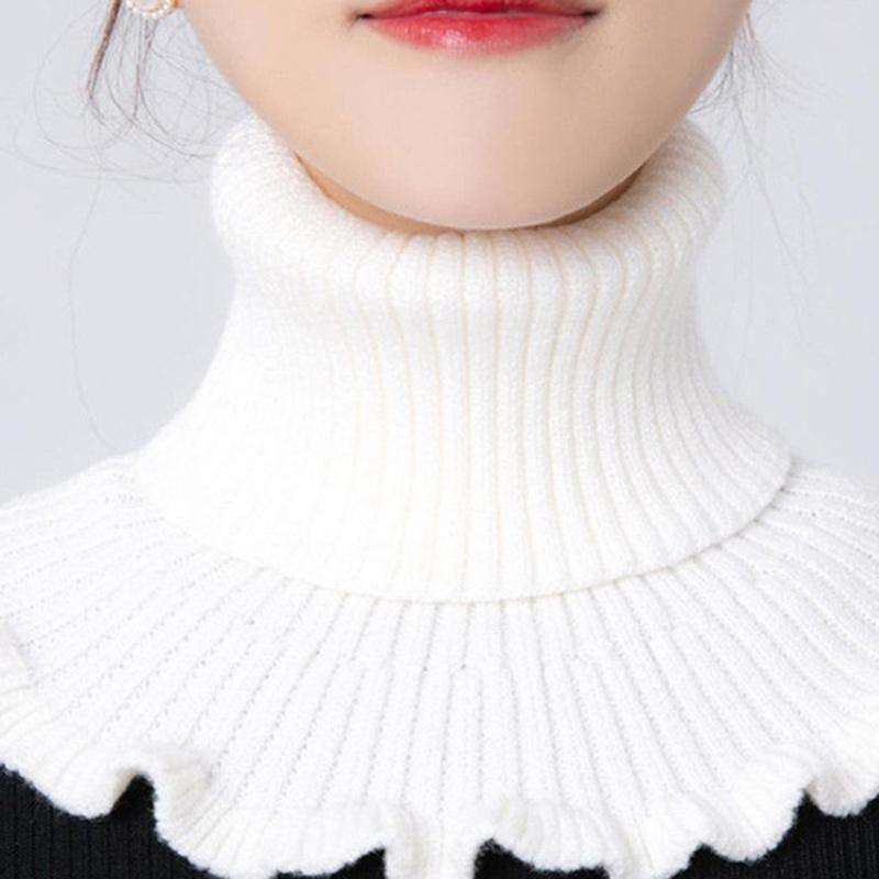 

Detachable Cotton Knitted Turtleneck Collar For Women False Collar Fashion Winter Warm Cover Head Neck Guard Collar