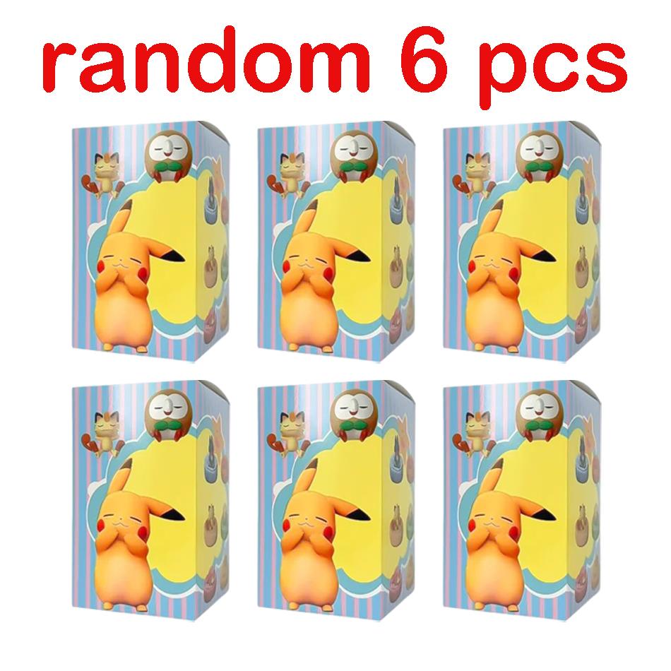 1-12pcs Pok  mon  Pikachu  Action Dolls  Anime sleep Series Desktop Decorations Pok  mon Toys ornament Birthday Gif