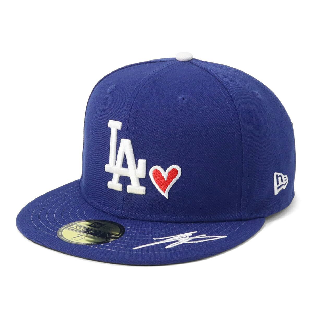 

New Era 59FIFTY Cap MLB Los Angeles Dodgers Shohei Ohtani LA Dark Royal Blue Shohei Ohtani Signature Collection Heart Under Visor ONSPOTZ Exclusive