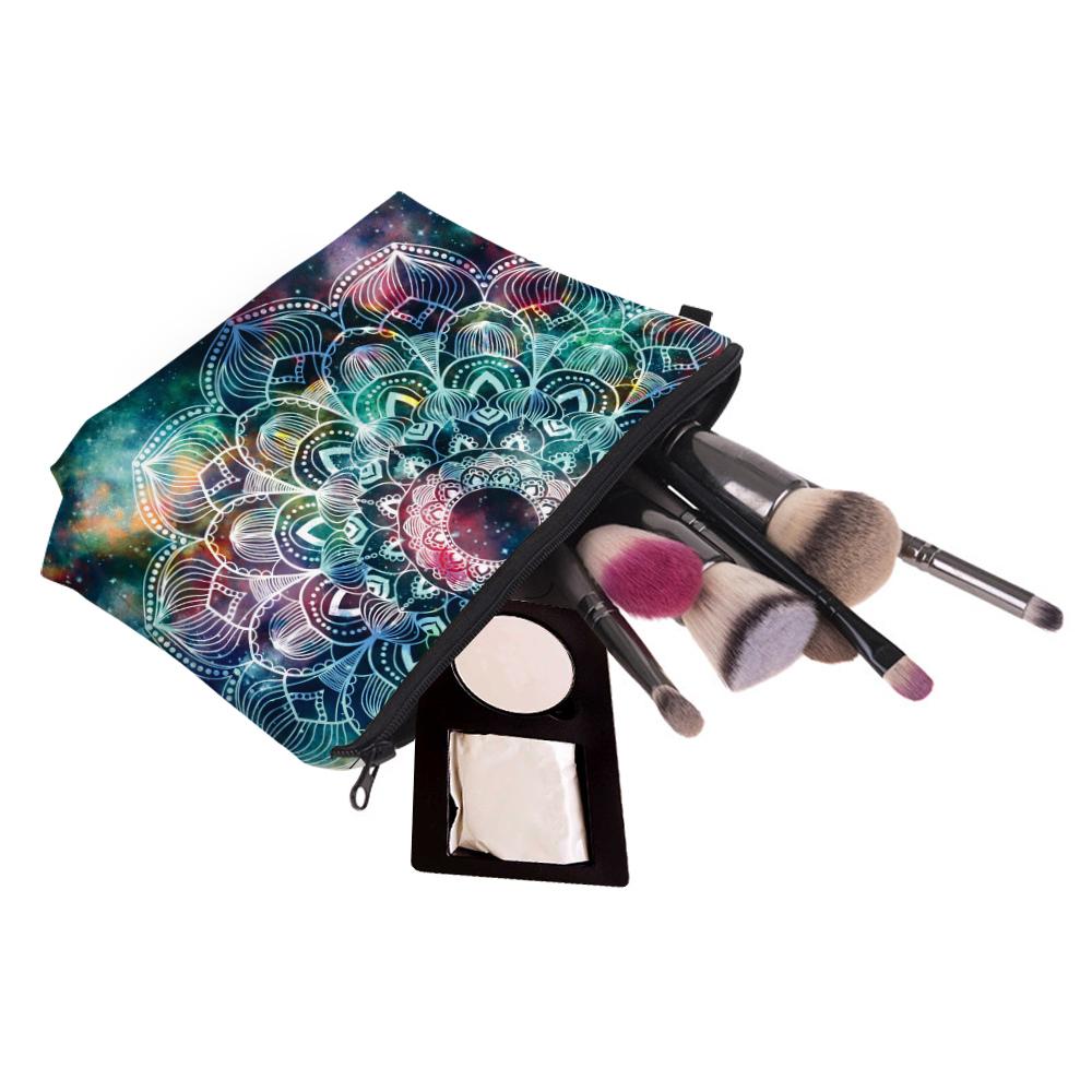 3D Galaxy Mandalora Makeup Pouch - Vibrant Cosmic Pattern Polyester Cosmetic Bag with Zipper, Portable Organizer for Travel & Gifts