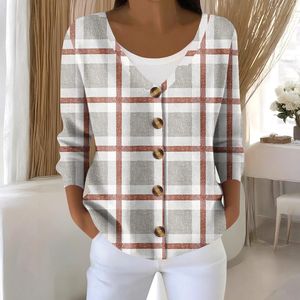 Women's Fashion Long Sleeve Christmas Snowman Snowflake Print Jacket Cardigan