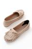 Women's Fashion Flat Heeled Ballerinas Ps Brown Suede Tasseled Daily Ballet Shoes