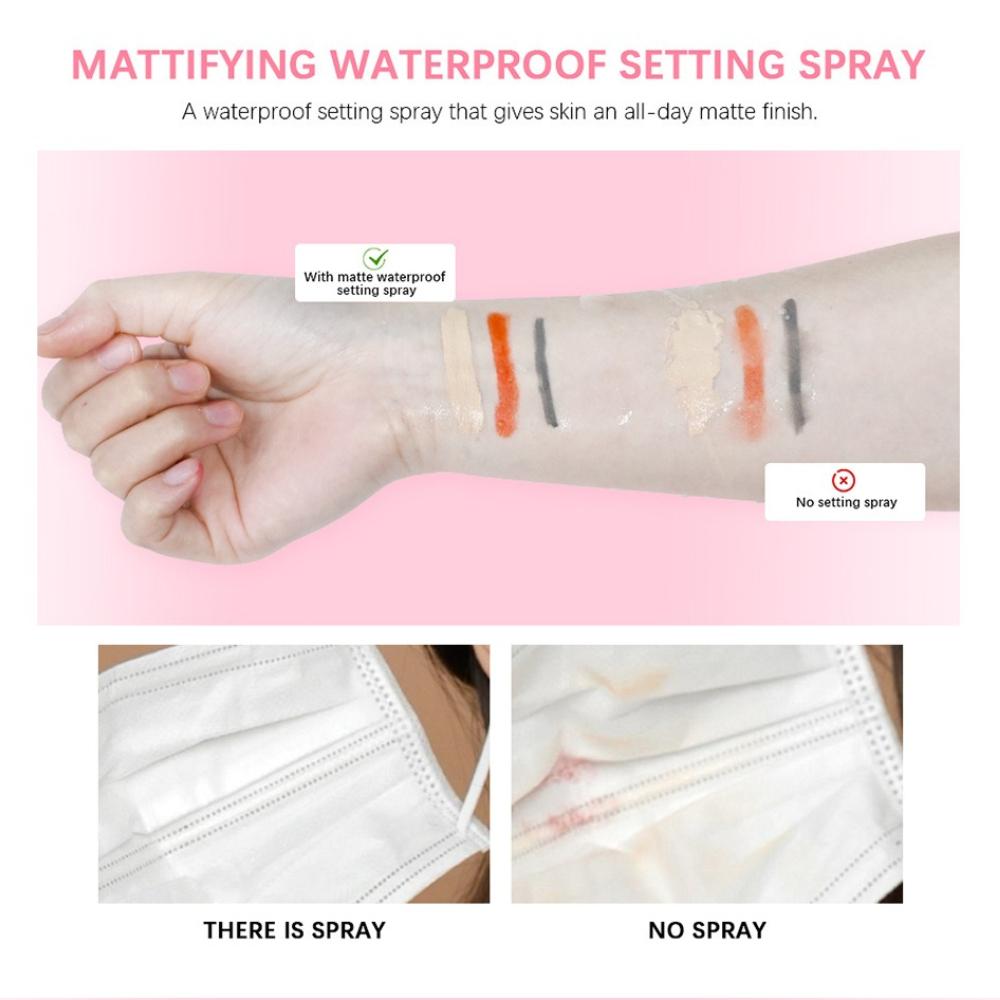 Lakerain Mattifying Waterproof Setting Spray - Long-Lasting Oil Control Makeup Fixer, Quick-Drying Fast Film-Forming Face Mist for All-Day Wear