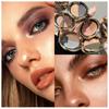 Dual-Tone Eyeshadow Shimmer & Smoky Brown/Blue-Black Multi-Color Eyeshadow Palette - Wet/Dry Formula, Long-Lasting Waterproof & Sweatproof Eyeshadow